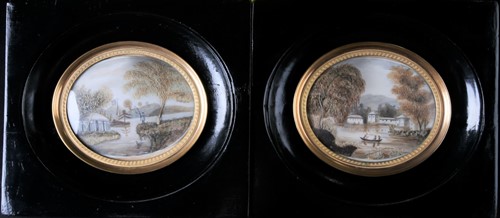Lot 384 - A pair of early 19th century miniature works...