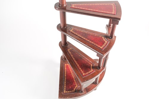 Lot 99 - A set of reproduction mahogany and red leather...