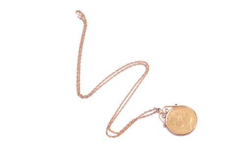 Lot 368 - A George IV double sovereign coin pendant,...
