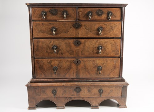 Lot 103 - William & Mary walnut chest on stand. with...