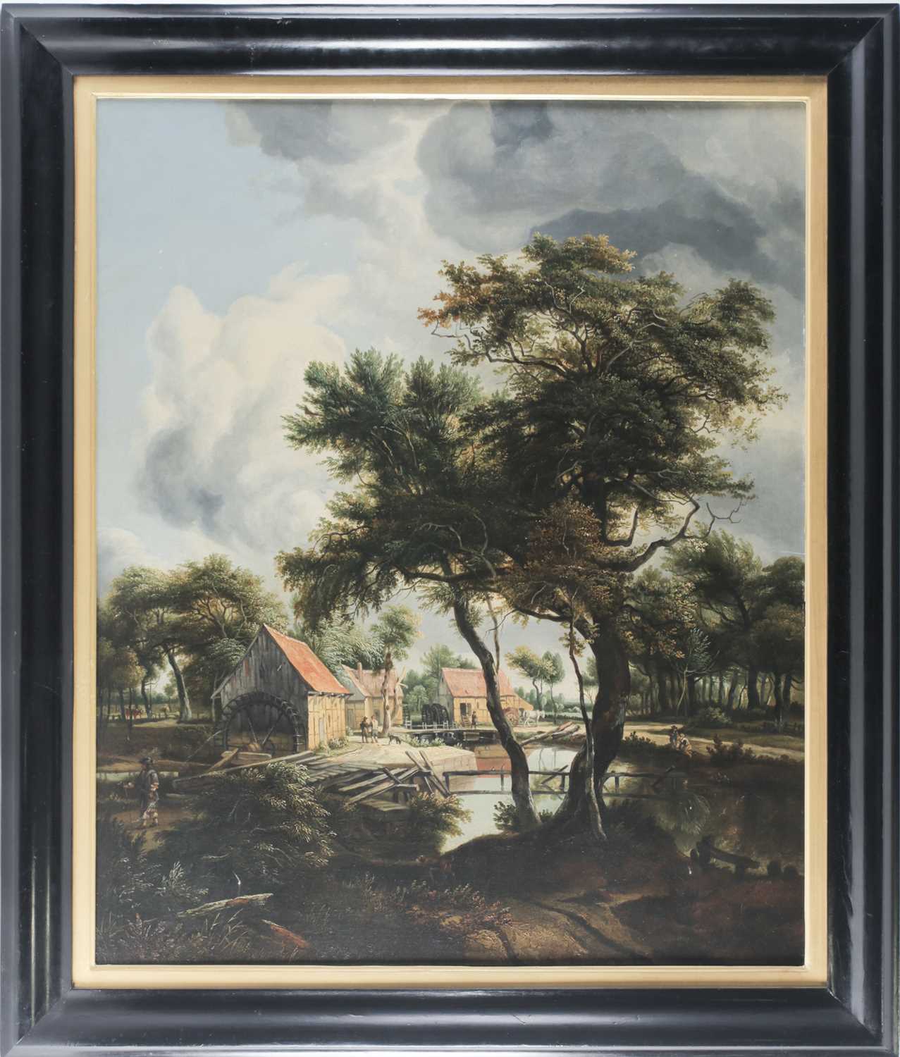 Lot 28 - Early 20th century school, a watermill in a...