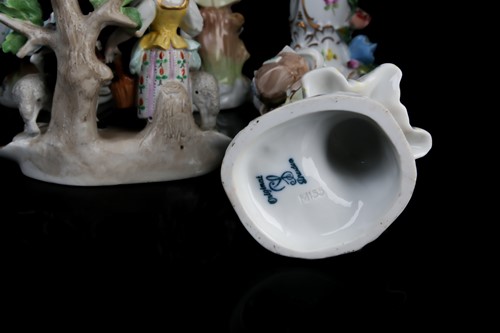 Lot 385 - A pair of 20th century Dresden porcelain...