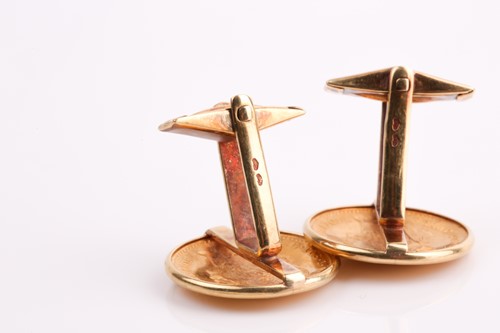 Lot 382 - A pair of coin cufflinks. Made from Austrian...