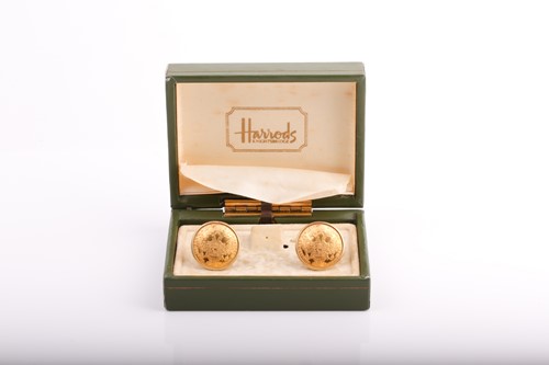 Lot 382 - A pair of coin cufflinks. Made from Austrian...