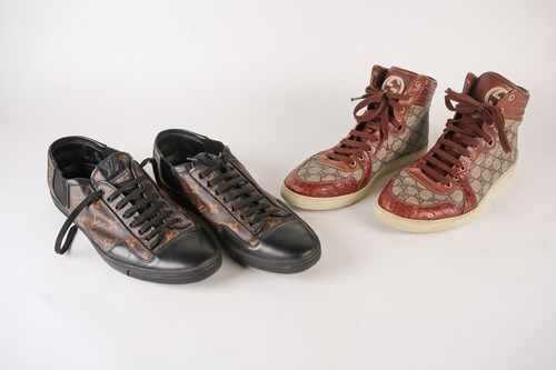 Lot 508 - A pair of Louis Vuitton Slalom sneakers in...