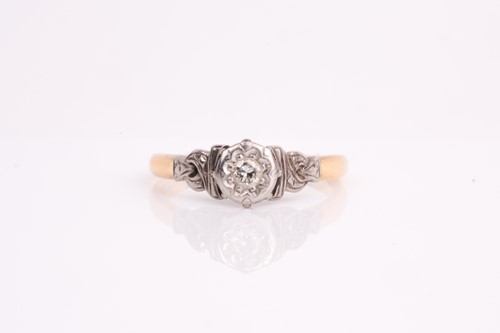 Lot 448 - An Art Deco single stone diamond ring, the...