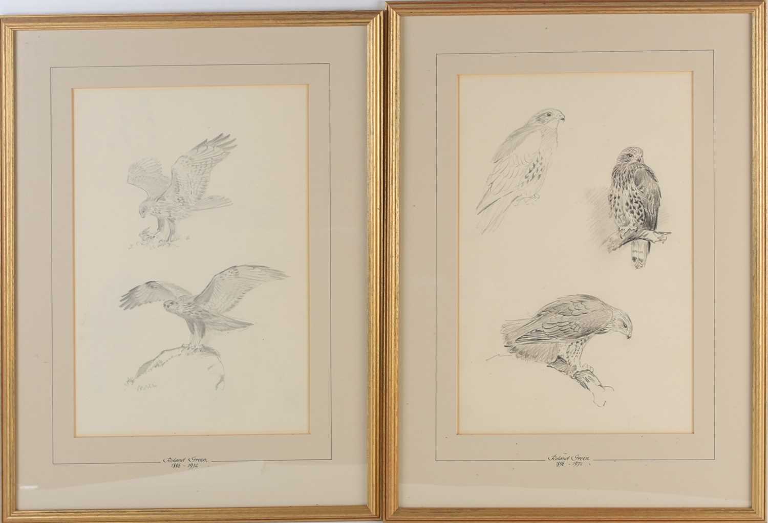 Lot 81 - Roland Green (1896-1972), two framed pencil...