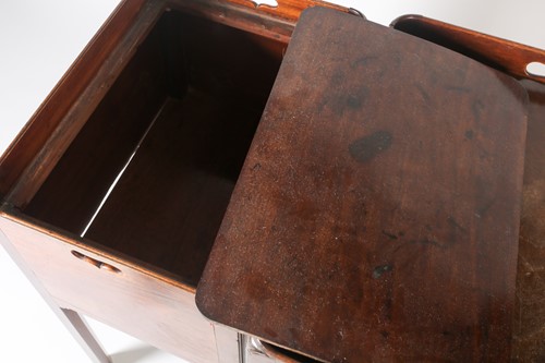 Lot 124 - A Geo III mahogany tray topped, tambour...