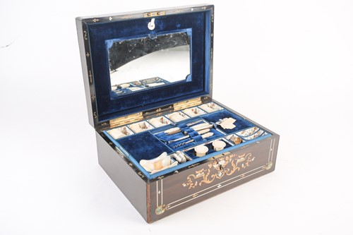Lot 335 - A fine Victorian coromandel sewing box, inlaid...