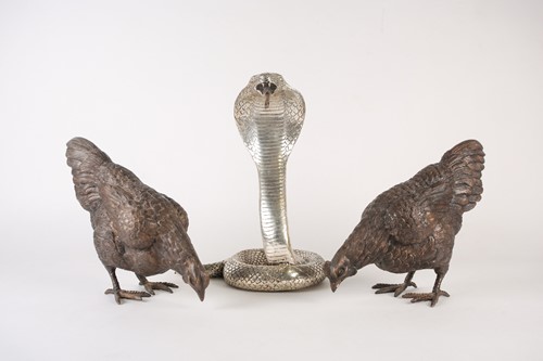 Lot 323 - Two 20th century large cast bronze models of...