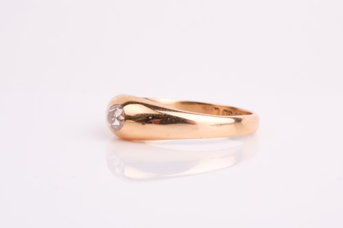Lot 156 - An 18ct yellow gold and diamond ring, set with...