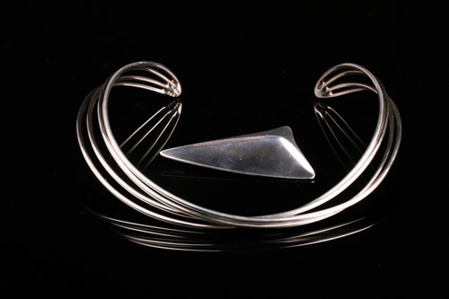 Lot 354 - A George Jensen triangular brooch, designed by...