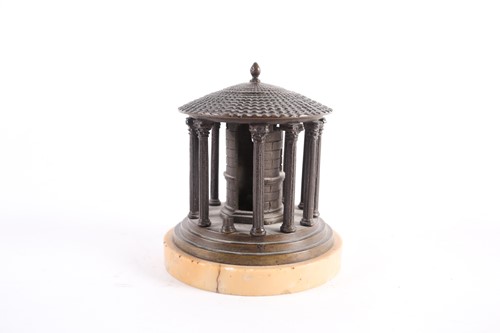 Lot 371 - A late 19th century Grand Tour bronze inkwell,...