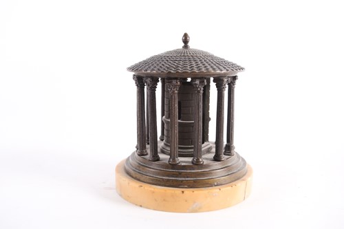 Lot 371 - A late 19th century Grand Tour bronze inkwell,...