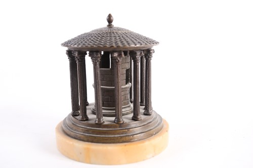 Lot 371 - A late 19th century Grand Tour bronze inkwell,...