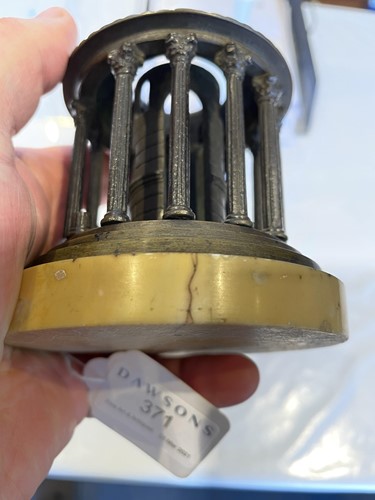 Lot 371 - A late 19th century Grand Tour bronze inkwell,...