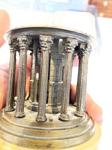 Lot 371 - A late 19th century Grand Tour bronze inkwell,...