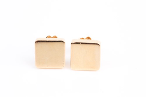 Lot 1 - Tiffany & Co. A pair of 18ct yellow gold plain...
