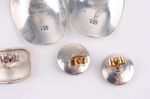 Lot 84 - A pair of Georg Jensen silver earrings, of...