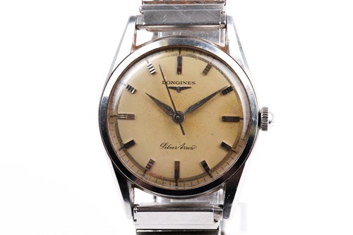 Lot 474 - A Longines Silver Arrow stainless steel...