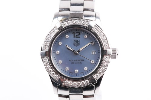 Lot 455 - A Tag Heuer Aquaracer ladies stainless steel...