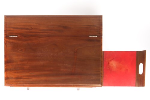 Lot 252 - An Edwardian mahogany folding campaign desk...
