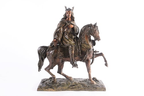 Lot 358 - A bronze figure study of a French King on...