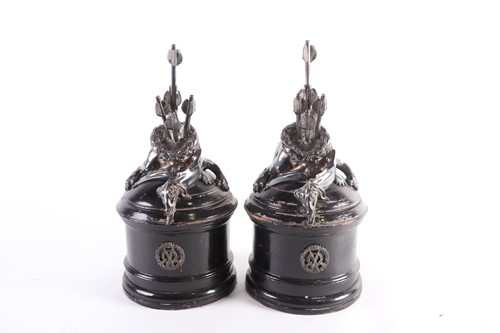 Lot 517 - A pair of large silver-mounted military...