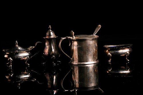 Lot 531 - Four assorted silver cruets, various dates and...