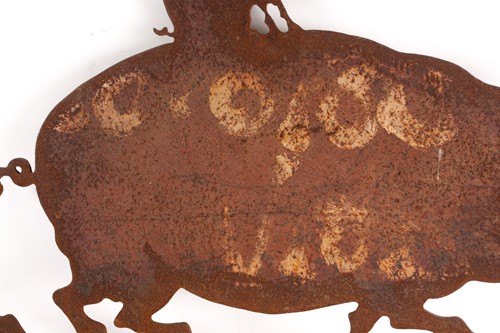 Lot 374 - A large wrought iron weather vane, modelled as...