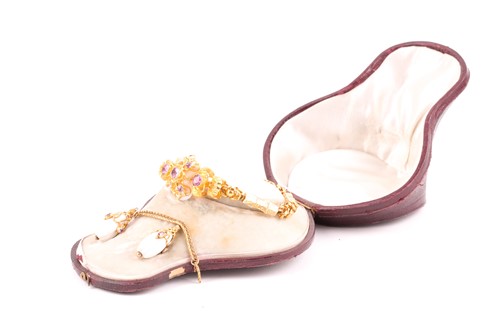 Lot 240 - An early to mid 19th century foiled pink stone...