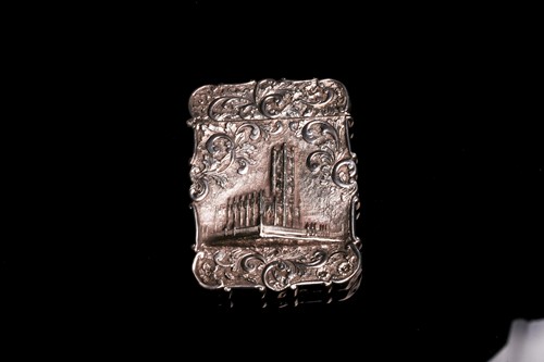 Lot 565 - A Victorian silver 'castle-top' card case,...