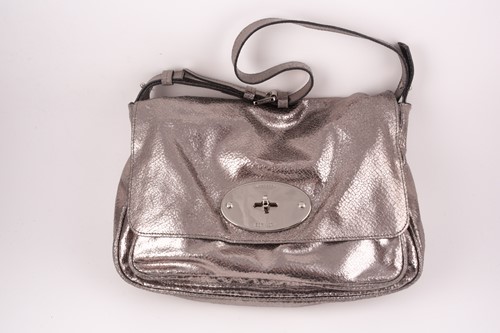 Lot 506 - A Mulberry leather metallic silver shoulder...