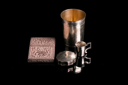 Lot 539 - An Indian white metal card case, of...