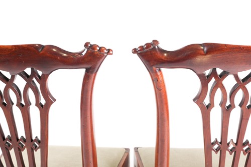 Lot 286 - A pair of George III mahogany "Chippendale"...