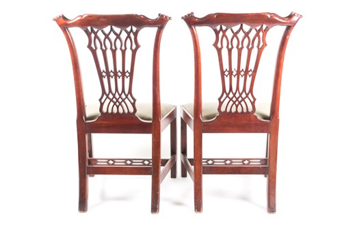 Lot 286 - A pair of George III mahogany "Chippendale"...