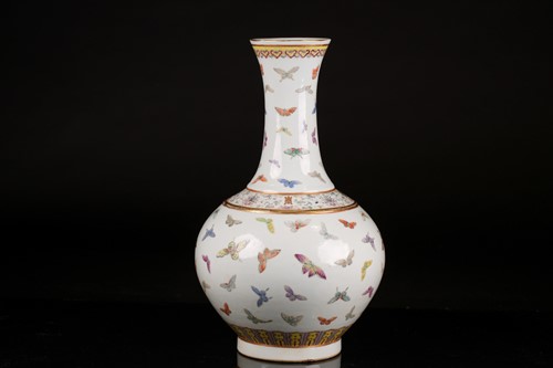 Lot 114 - A Chinese butterfly vase, Guangxu mark and...