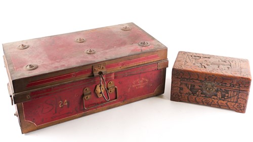 Lot 329 - An early 20th century steel trunk by Appu...