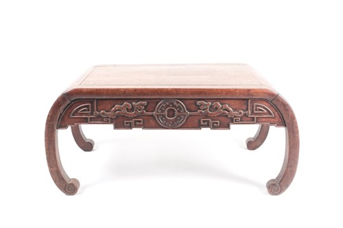 Lot 123 - A Chinese Hongmu low table, late 19th/early...