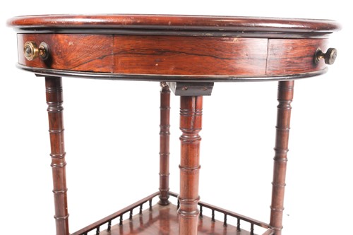 Lot 257 - A late Victorian inlaid rosewood occasional...