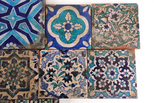 Lot 125 - Twelve Persian Isnik tiles, 19th century,...