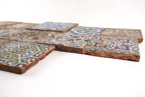 Lot 125 - Twelve Persian Isnik tiles, 19th century,...