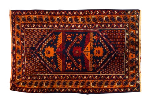 Lot 317 - An Afghan Belouch rug, with large diamond...