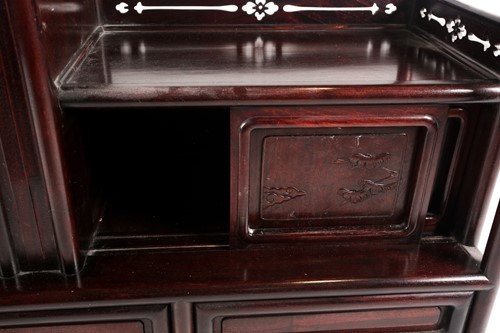 Lot 249 - A contemporary Chinese hardwood display unit,...