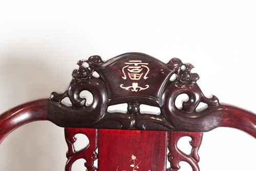 Lot 235 - A contemporary Chinese hardwood and inlaid...