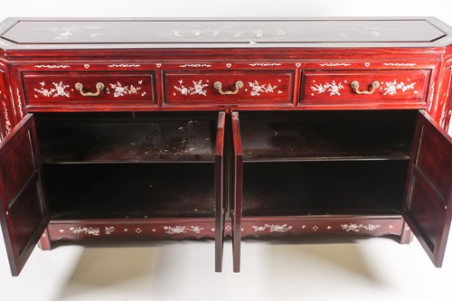 Lot 234 - A contemporary Chinese hardwood sideboard,...