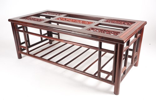 Lot 241 - A contemporary Chinese hardwood coffee table,...