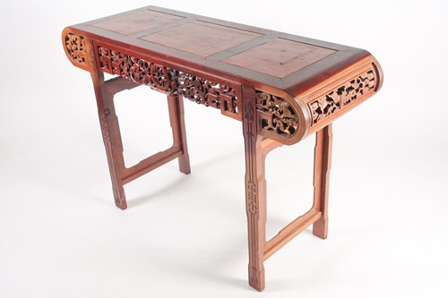 Lot 237 - A 20th century Chinese hardwood altar table,...