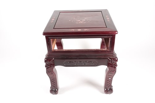 Lot 240 - A contemporary Chinese hardwood side table,...