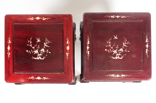 Lot 238 - A pair of contemporary Chinese hardwood and...